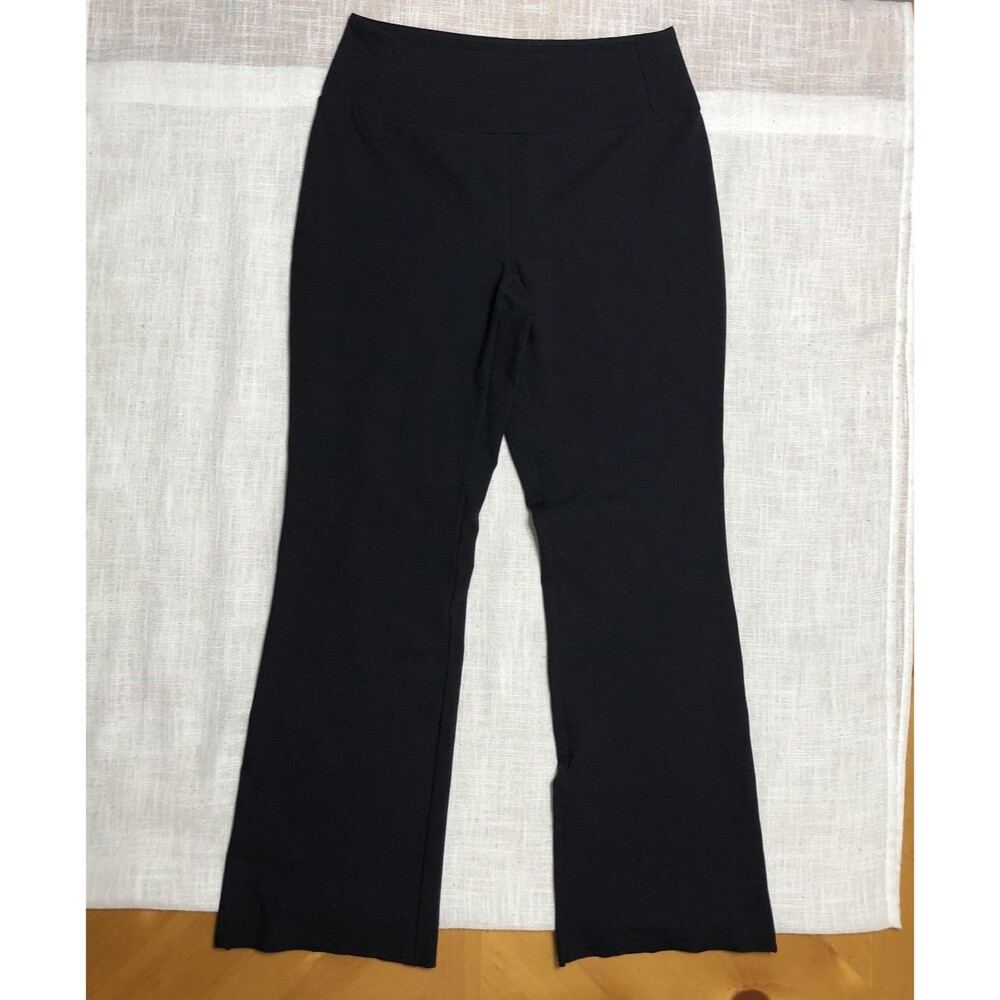 Reebok Wide Leg Pants Womens L Black Pull On Stretch Yoga Athleisure Gym